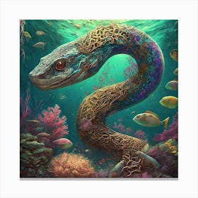 Snake In The Sea Canvas Print