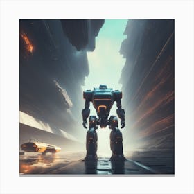 Robot In Space 2 Canvas Print