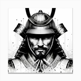 Samurai - Abstract Line Art Illustration 218 Canvas Print