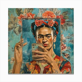 Frida Takes a Selfie Series 4 Canvas Print