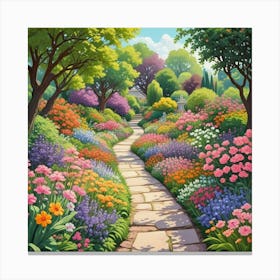 Into The Garden Ai Art Wall Art Design Illustration (39) Canvas Print