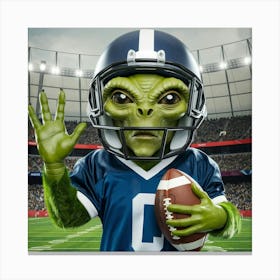 Alien Football Player Canvas Print