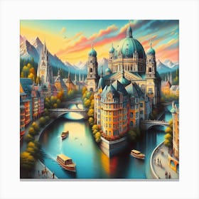 Cityscape Of Munich Canvas Print