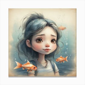 Goldfish Girl 2 Canvas Print