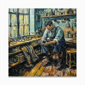 Van Gogh Style: The Cobbler's Workshop Series Canvas Print