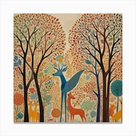 Deer In The Forest 12 Canvas Print