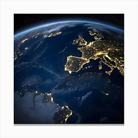 Earth At Night Canvas Print