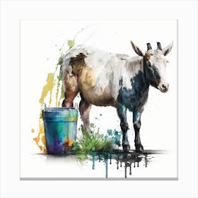 Goat In A Bucket Canvas Print