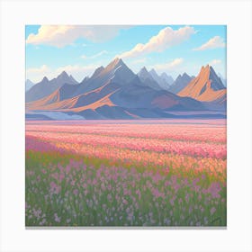 Lushill Style Vast Fields Of Orchids In Full Bloom Canvas Print