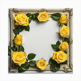 Yellow Roses Frame 18 Canvas Print