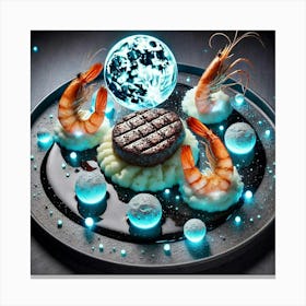 A Plated Dish Named Moonlit Surf And Turf 1024x1024 Canvas Print