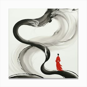 Woman On A Dragon Canvas Print