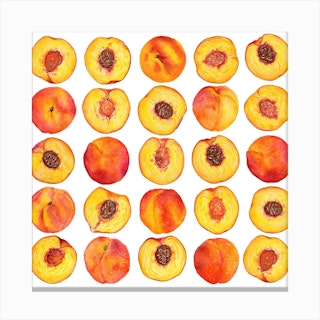 Repeat Pattern Peach Square Canvas Print