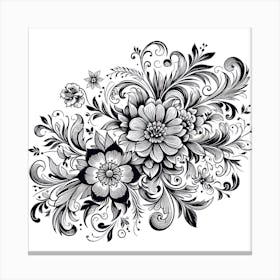 Ornate Floral Design 11 Canvas Print