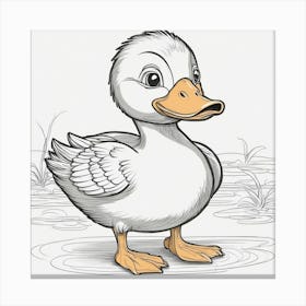 Duck Coloring Page Canvas Print