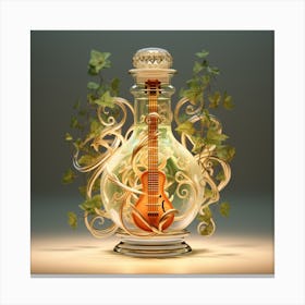 Bottle With A Guitar Canvas Print