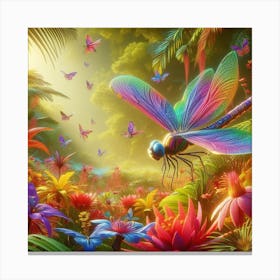 Dragonfly In The Jungle Canvas Print