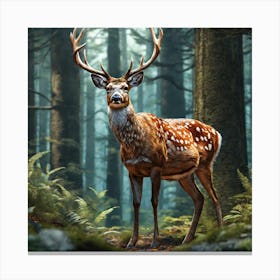 Deer In The Forest 159 Canvas Print