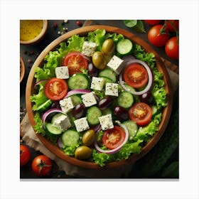 A Bountiful Harvest: A Mediterranean Salad Canvas Print