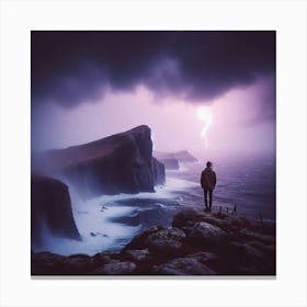 Man Standing On A Cliff 2 Canvas Print