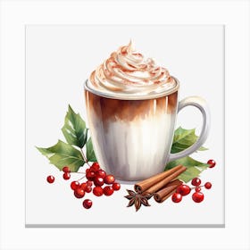 Latte With Whipped Cream Canvas Print