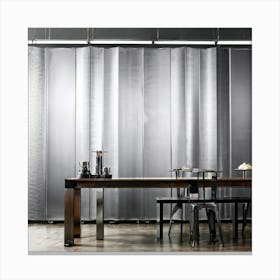 A Sleek Wallpaper Illustration Of An Industrial Metal Banner Delightfully Adorned With Polished Chr (5) Canvas Print