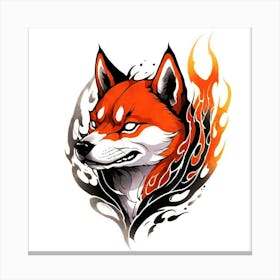 Wolf Tattoo 2 Canvas Print