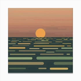 Sunset Over The Ocean 2 Canvas Print