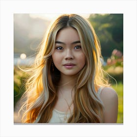 Portrait Of A Young Asian Girl Canvas Print