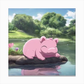 Sleeping Pig Canvas Print