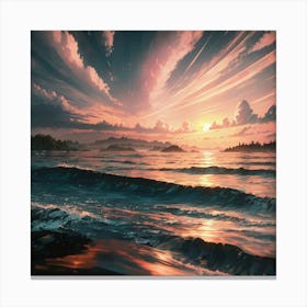 Sunset Over The Ocean 11 Canvas Print