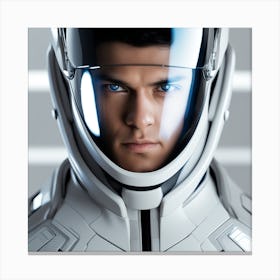 3d Photography, Model Shot, Man In Future Wearing Futuristic Suit, Digital Helmet Beautiful Detailed Eyes, Professional Award Winning Portrait Photography, Zeiss 150mm F 2 1 Canvas Print