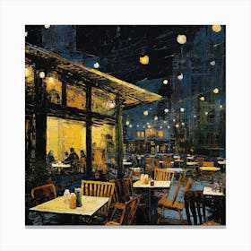 Night At The Cafe Canvas Print