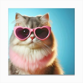 Cute Cat In Sunglasses Canvas Print
