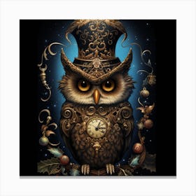 Clock Owl Canvas Print