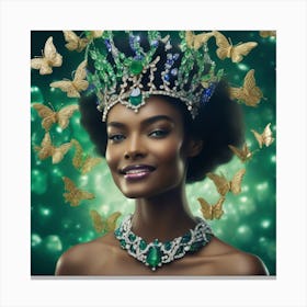 Emeralds And Butterflies 1 Canvas Print