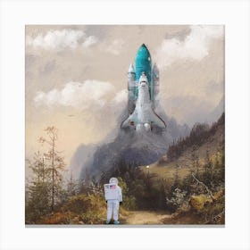 Missed The Shuttle Square Canvas Print