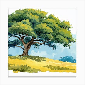 Lone Tree In The Field Canvas Print