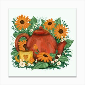 Tea Time in the Garden 1 Canvas Print