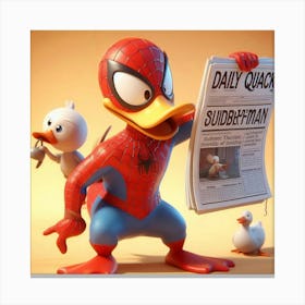 Duck Spider Man 1 Canvas Print