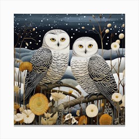 Bird In Nature Snowy Owl 3 Canvas Print
