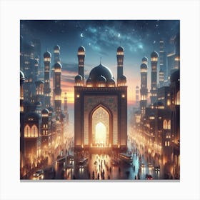 Islamic City At Night 3 Canvas Print