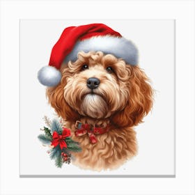 Christmas Poodle 2 Canvas Print