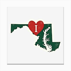 I Love Maryland Canvas Print