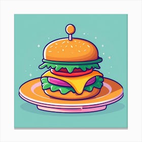 Cartoon Burger 6 Canvas Print