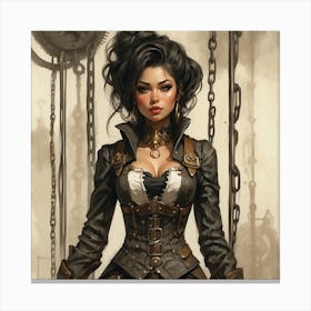 Steampunk Girl Canvas Print