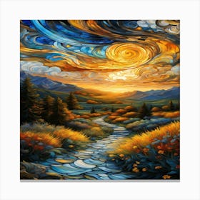 Sunset In The Valley Canvas Print