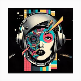 Woman With Headphones Canvas Print