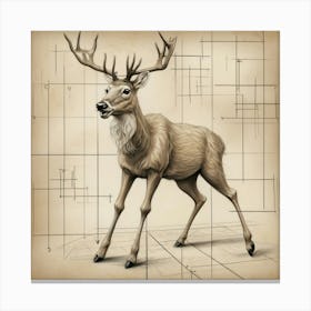 Deer Drawing 10 Canvas Print