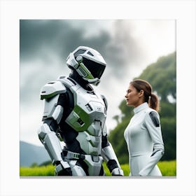 Man And A Woman In Space 1 Canvas Print